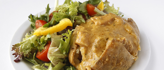 Baked Potato With Curried Chicken 