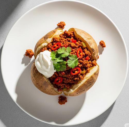 Baked Potato With Curried Chicken 