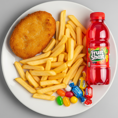 Kids Fish Cakes Served With Chips 